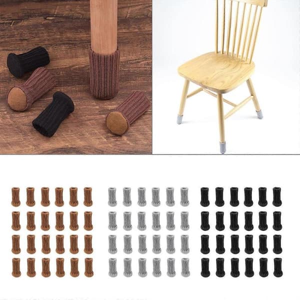 24 stk stolbenstrømper, svært elastiske møbelbentrekk med tykke puter light grey