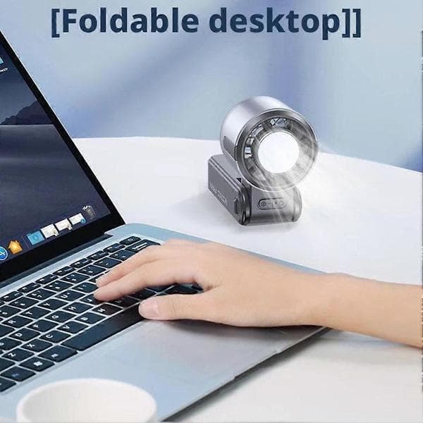 Kølehåndholdt ventilator, Mini Bærbar Turbineventilator, USB Genopladelig Sammenfoldelig Ventilator Grey