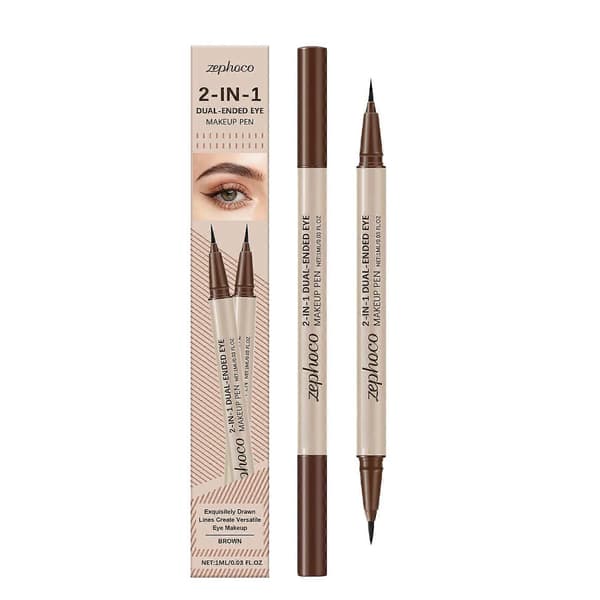 Zephoco Dobbelthodet Flytende Eyeliner (Brun)