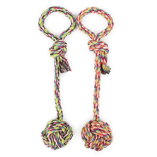 Praktisk och vacker 2-pack Poly/Bomull 45cm Monkeys Fist Knuten Repundleksak