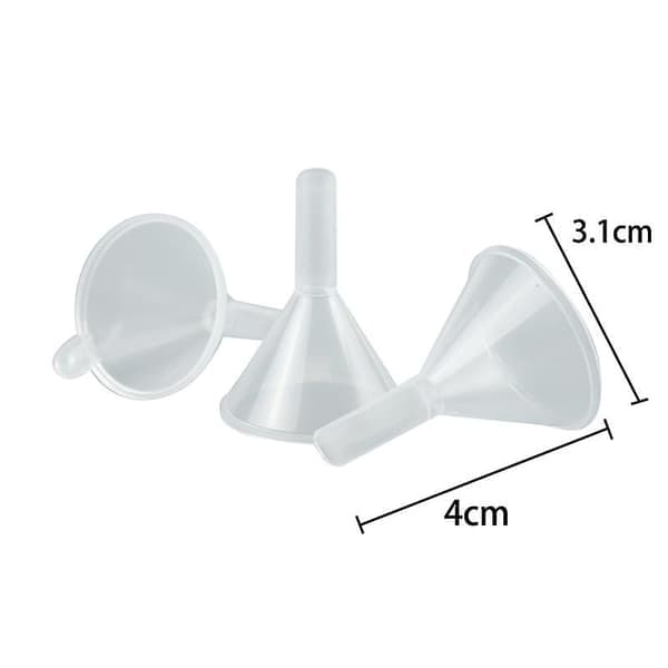 100 stk 4 cm multifunksjonelle plasttrakter med lang tut, plast av matkvalitet