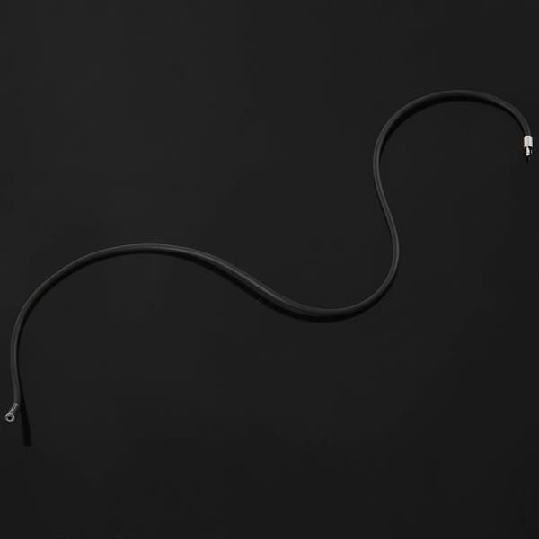 2X 3mm gummisnor sort halskæde med lås i rustfrit stål - 16 tommer Black