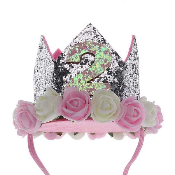 Prinsessekrone Pannebånd Hårbånd Hodeplagg For Bursdagsfest Silver-2