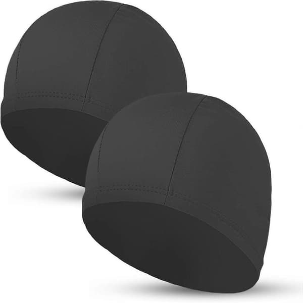 2 stk stoffbadehetter for kvinner, menn og barn, slitesterk, ikke-vanntett, elastisk badehette for langt og kort hår