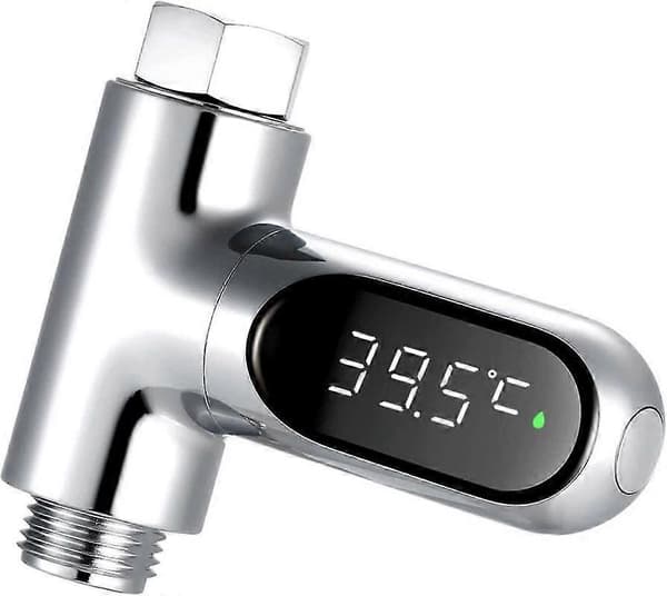 Duschtermometer, LED Digital Duschtemperaturdisplay, Fahrenheit-display, 360 roterande skärm