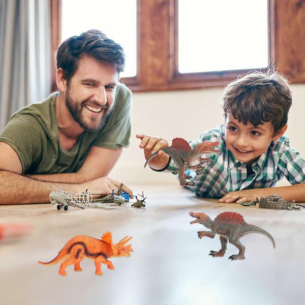 Gummi dinosaur dekoration til børn 2 stk. simuleringsdyr legetøjsmodeller