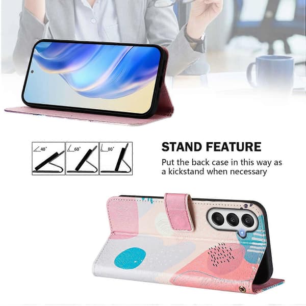 Til Samsung Galaxy A05s 4G Cover med Mønstertryk og Pungfunktion med Rem - Multicolor Graffiti