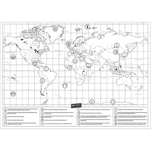 Scratch Map / World Map - 42 x 30 cm Svart black