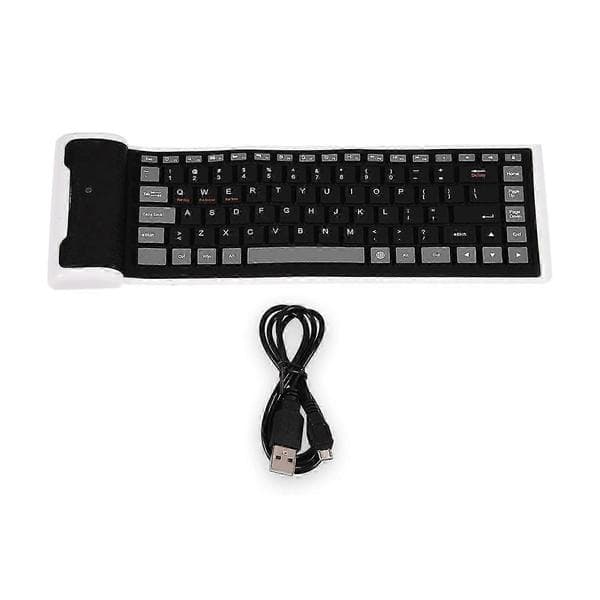 Bærbart vandtæt mini trådløst Bluetooth-tastatur foldbart til bærbar computer/pc/telefon (sort)