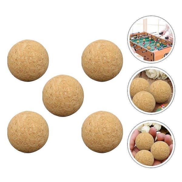 5 stk. bordfodbold korkbolde bordfodboldbold bordfodboldtilbehør Beige 3,6X3.6CM