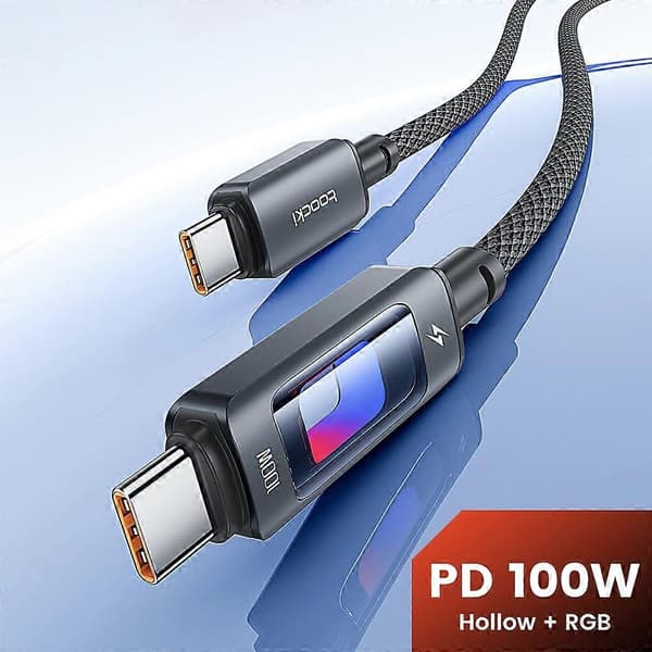 Praktisk och vacker 2m PD 100W USB-C till USB-C snabbladdningskabel Inbyggd E-Marker-chip 480Mbps dataöverföringskabel
