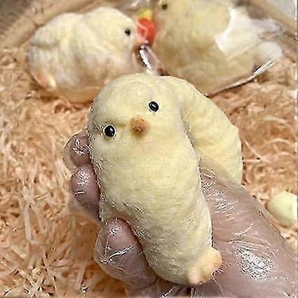 Kylling Squishy Legetøj, Håndlavede Taba Squishy Legetøj, Ultra Blød Kyllingeformet Klemme Legetøj, Fluffy Kyllingeformet Sensorisk Legetøj, Squishy Legetøj til Lindring af S 2pcs