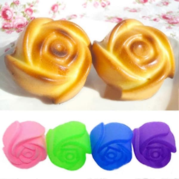 10 st silikonrosmuffins kakform bakform chokladform