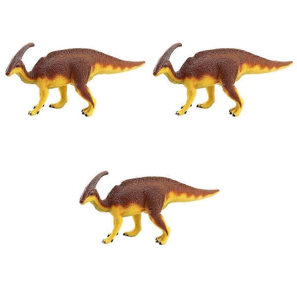 Plastik Parasaurolophus Model Dinosaurmodel til Dekoration 3 Stk. Samling