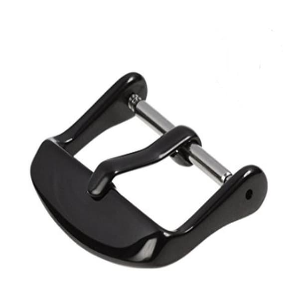 Musta kellonrannekkeen solki Musta Black 16mm
