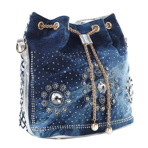 Vakker skulderveske i denim Silver