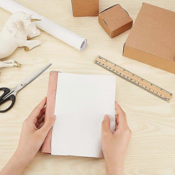 Sammetscoated bokbindningspapper för DIY bokomslag presentförpackning vit 1000x430x0.2mm