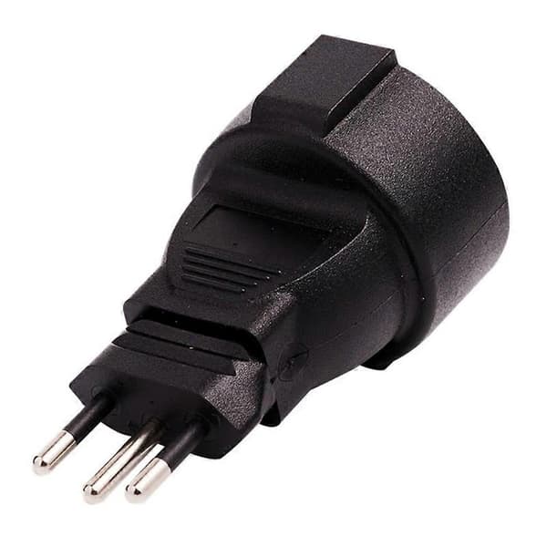 Power Plug Converter 3-Pin Swiss Plug to EU 2-Pin Round Conversion Adapter