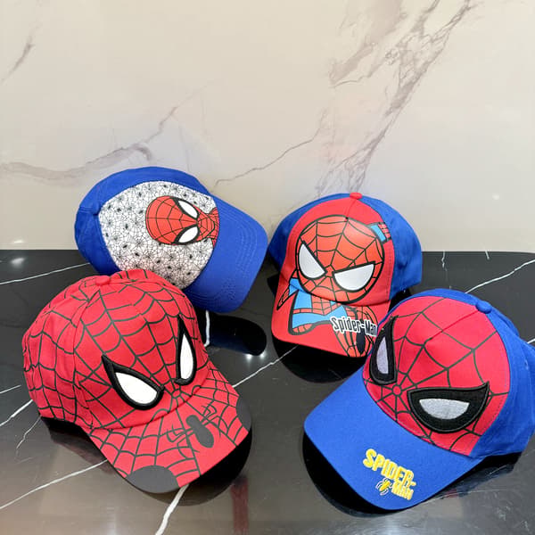 Barn Gutter Spiderman Caps Baseballcap Sport Justerbar Sol-Blå, 52-54 CM