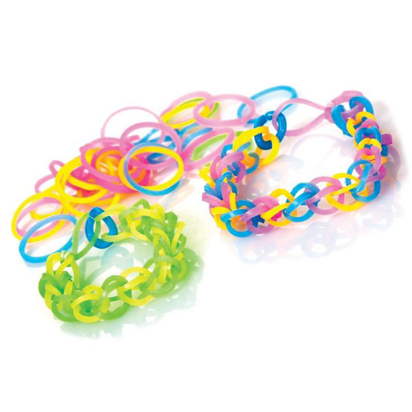 Loom Bands Kit - 600 pcs - Make your own bracelets & figures multifärg multicolor