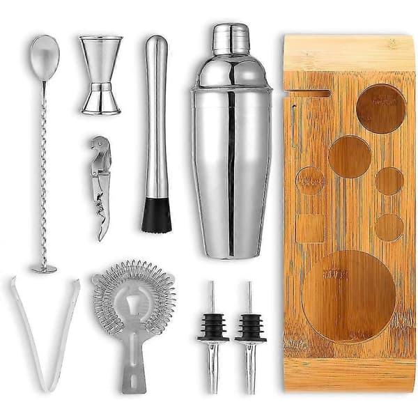 Bartender Kit med stativ, Barset Cocktail Shaker Set kompatibelt med drinkblandning