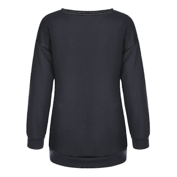 Dame Juleelg Strikket Sweater - Festlig Vinter Pullover Grey S