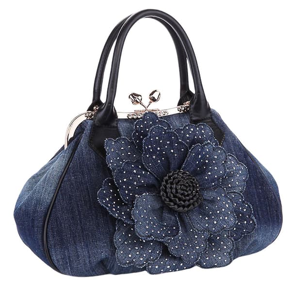 Axelväska i denim Black