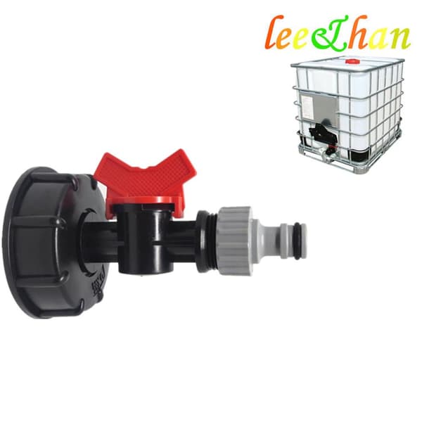 1000 liters IBC vanntank med S60x6 adapterventil