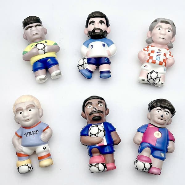 Fotbollsstjärna Squishy Leksaker, 6-pack Långsamt Stigande Stresslindrande Figurer