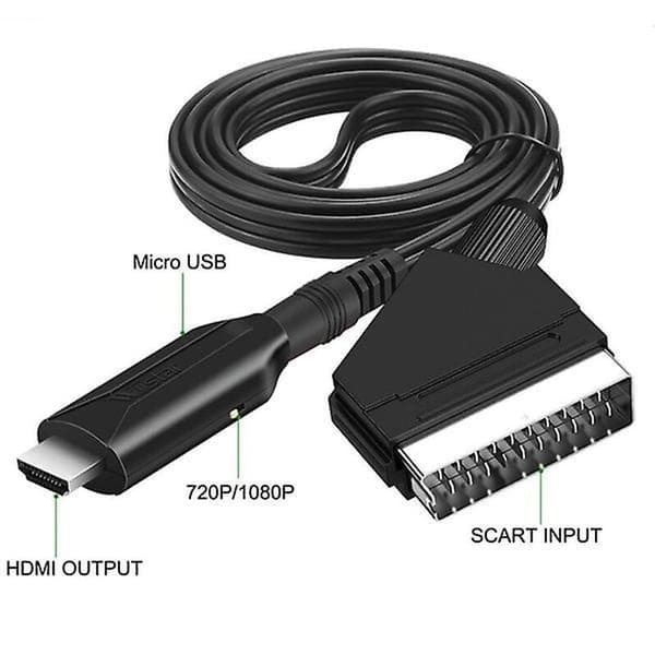 Sommersalg SCART til HDMI-omformer Alt-i-ett-adapter 1080P