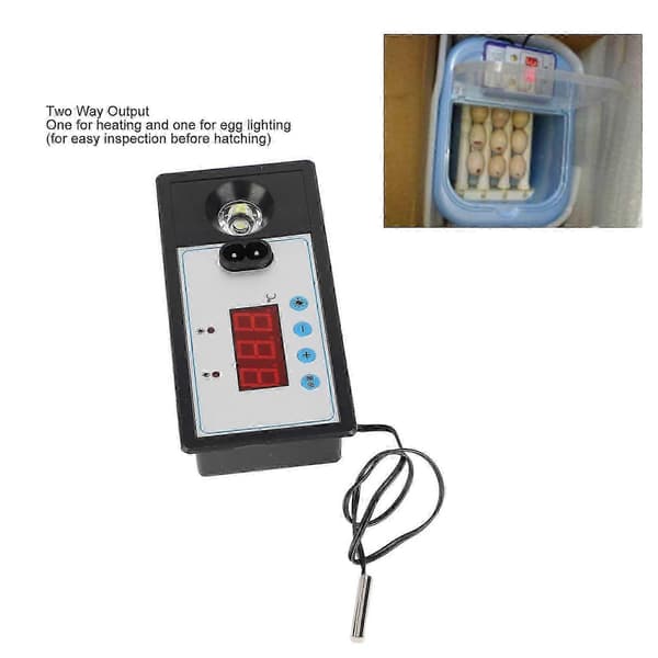 Egginkubator Termostat Automatisk Intelligent Eggklekkemaskin Temperaturkontroller med Lys 26s