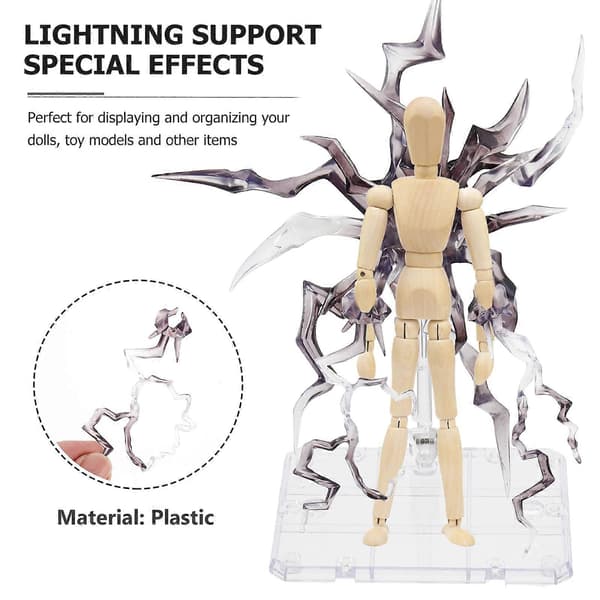 1 sæt actionfigur stativ klar legetøjsdukkeholder figurmodel displaystativ sort