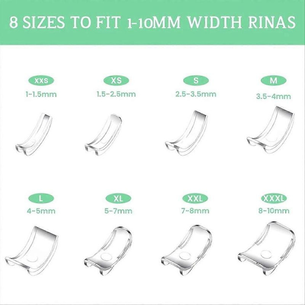 8 stk. ringstørrelsesjustering til løse ringe Ringadapter-sæt As Shown