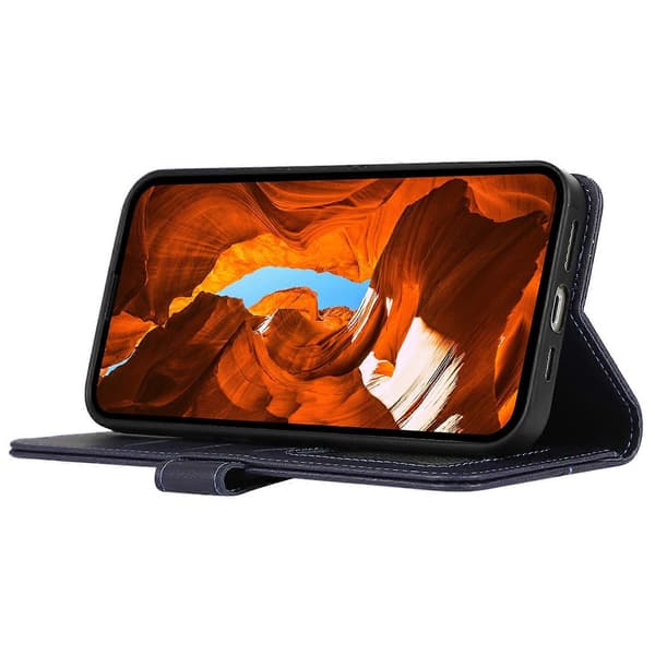 Til Xiaomi Redmi Note 14 Pro 4G Etui RFID Blokerende Flip Læder Telefoncover - Multicolor Blue