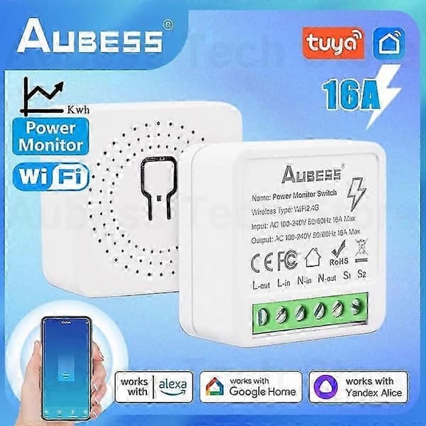 Aubess Mini Switch, Tuya Wifi Switch Relémodul 7PCS