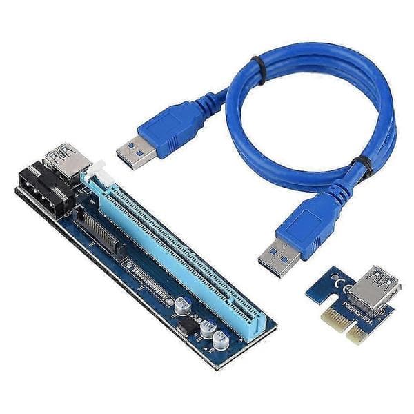 Pci-e Express 1x til 16x 4-pinners Mining Extender Riser-kortadapter med USB 3.0-kabel