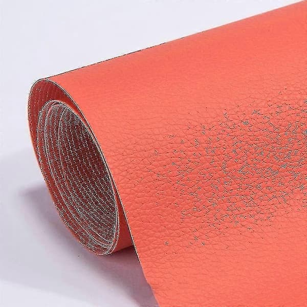 Læderreparationslap selvklæbende til sofa- og møbelridser Orange 138cm*200cm