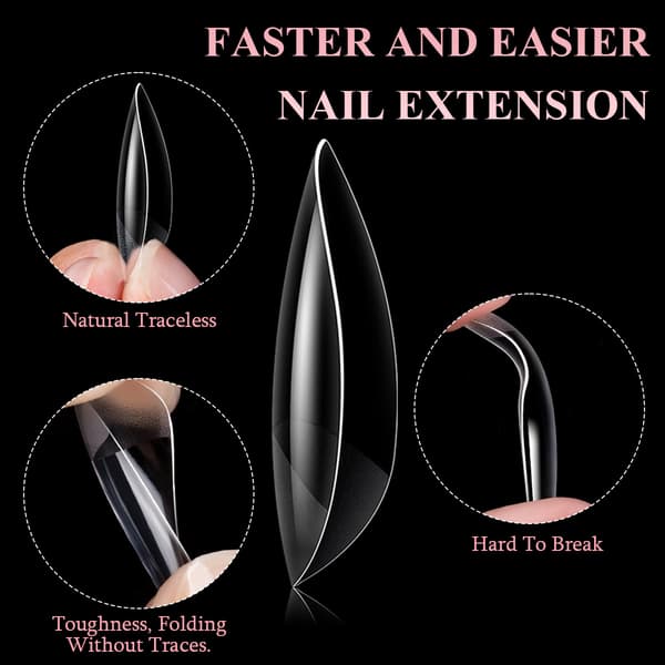 Almond Shaped Short Nail Tips, Full Coverage Nail Tips, Pre-shaped Semi-Matte Tips Nails Gelly Nail Tips - 360 Pieces