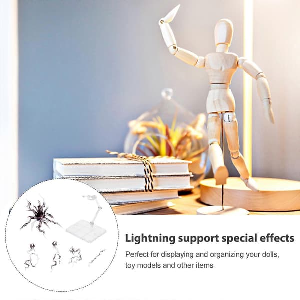 1 sæt actionfigur stativ klar legetøjsdukkeholder figurmodel displaystativ sort