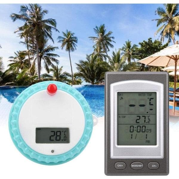 Trådlös termometer, trådlös digital pooltemperaturmätare för simvatten, poolspa och bad
