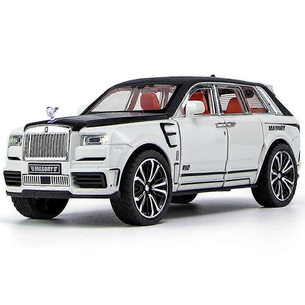 Praktisk og smuk zinklegering træk-tilbage legetøjsbil med lyd og lys 1:32 legeringsmodelbil til Rolls Royce Cullinan