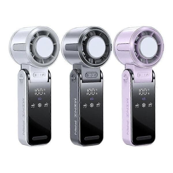 Kølehåndholdt ventilator, Mini Bærbar Turbineventilator, USB Genopladelig Sammenfoldelig Ventilator White