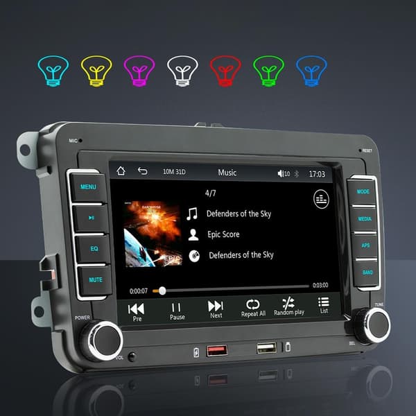 F9070W Bilradio / CarPlay & Android Auto - 7 Tommer for Volkswagen 1300