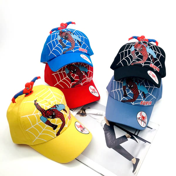 Barn Gutter Spiderman Caps Baseballcap Sport Justerbar Sol-Blå, 52-54 CM