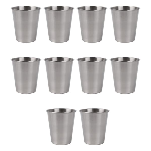 10 Stykker Drikkekop i Rustfrit Stål 300ml/10.14 oz Bar Kaffeglas