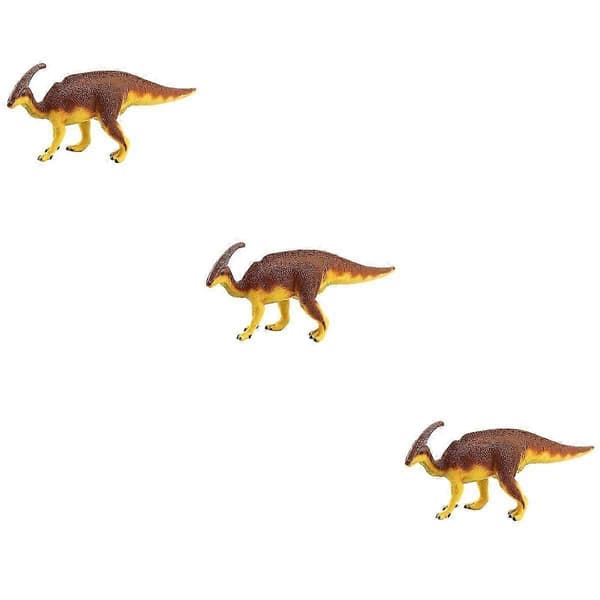 Plast Parasaurolophus Modell Dinosaurmodell for dekorasjon 3 stk samling