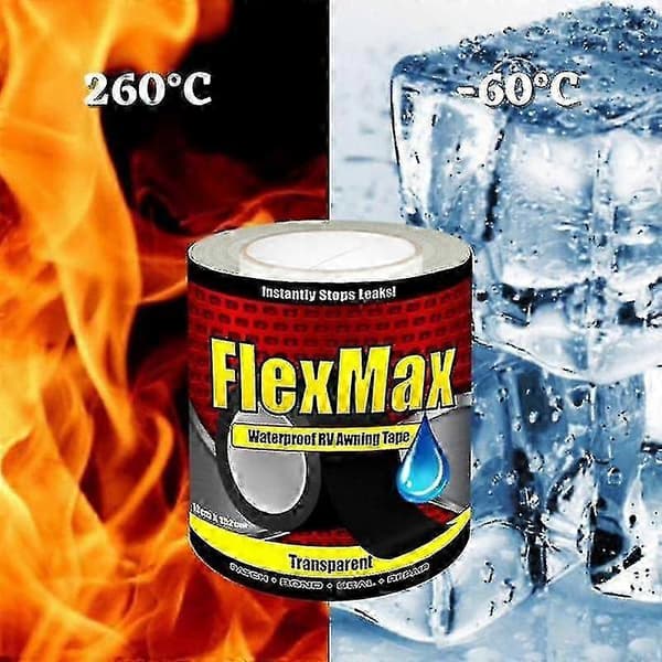 Vattentät tejp för läckor i husbilsmarkiser Black 20cm