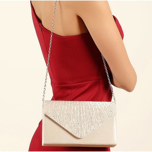Clutch og håndtasker Clutch til fest Crossbody-tasker sølv silver