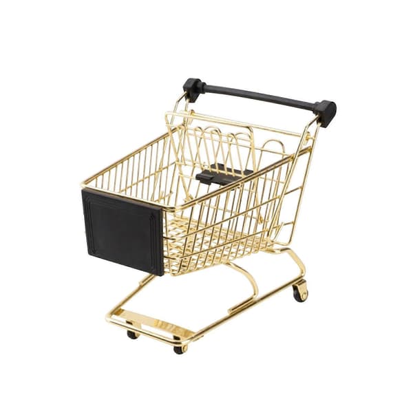 Mini handlekurv Bursdagsgaver Mini supermarkedsvogn Barnas leker Golden