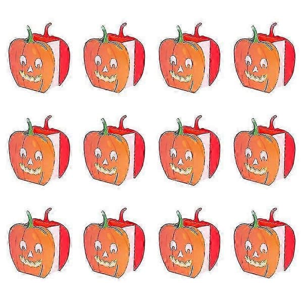 12 stk. Halloween græskar-lys-poser til festlig dekoration, sikre lysposer